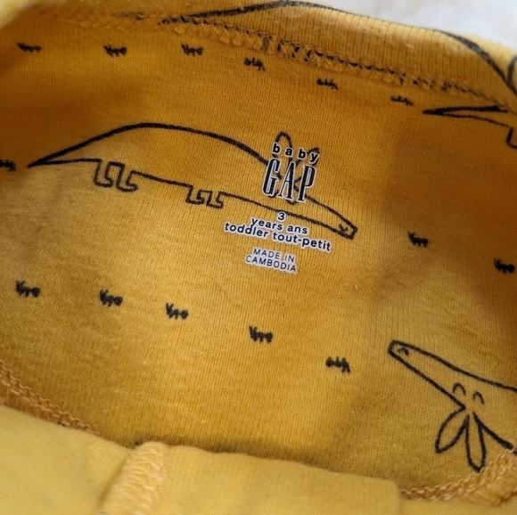 BABY Gap yellow ants and anteater one piece pajamas pj's - Picture 4 of 4